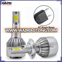 HL-C9-H7 Aluminum Car Auto IP68 72w H7 Hi-lo Beam COB Chips 7200LM LED Headlight Bulb 6000K Led Lamp Bulb