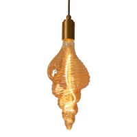 2019 New Amber big Conch LED Pendant Light Bulb 4W 220-240V E27 Vintage Light Bulb soft spiral Filament Decorative Light